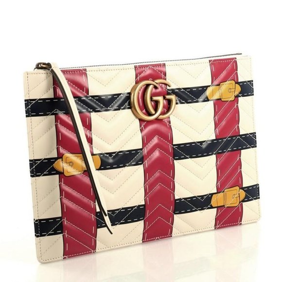 Gucci Matelasse Trompe L'Oeil Print GG Marmont NEW IN DUSTBAG - Picture 2 of 6